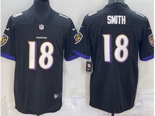 Baltimore Ravens #18 Roquan Smith Vapor Limited Jersey Black