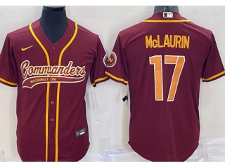 Washington Commanders #17 Terry McLaurin Baseball Jersey Red