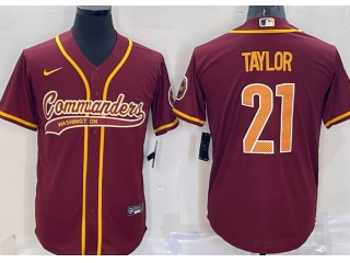 Washington Commanders #21 Sean Taylor Baseball Jersey Red