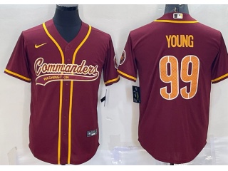 Washington Commanders #99 Chase Young  Baseball Jersey Red