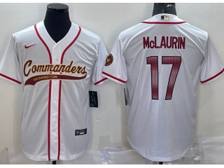 Washington Commanders #17 Terry McLaurin Baseball Jersey White