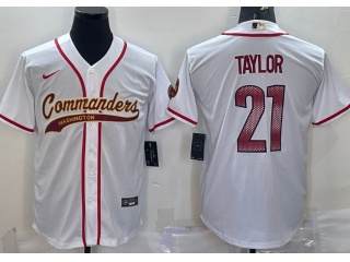 Washington Commanders #21 Sean Taylor Baseball Jersey White