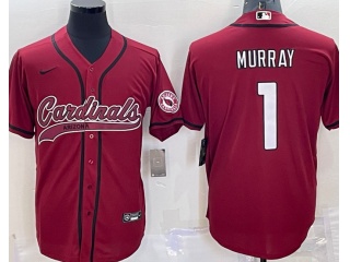 Arizona Cardinals #1 Kyler Murray Baseball Jersey Red