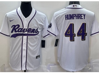 Baltimore Ravens #44 Marlon Humphrey Baseball Jersey White