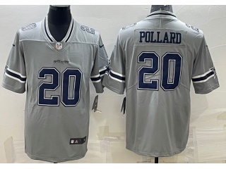 Dallas Cowboys #20 Tony Pollard Vapor Limited Jersey Grey 