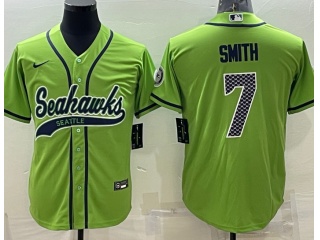 Seattle Seahawks #7 Geno Smith Baseball Jersey Green