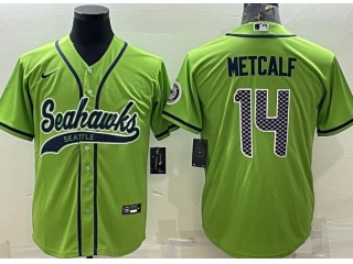 Seattle Seahawks #14 DK Metcalf Baseball Jersey Green 