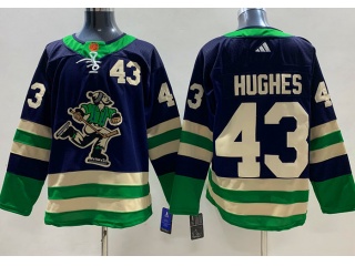 Adidas Vancouver Canucks #43 Quinn Hughes 2023 Reverse Jersey Blue