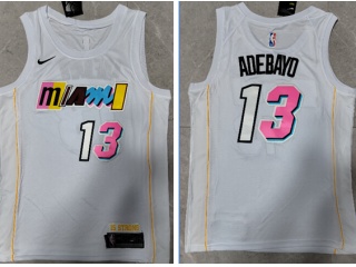 Nike Miami Heat #13 Bam Adebayo 2022-23 City Jersey White 