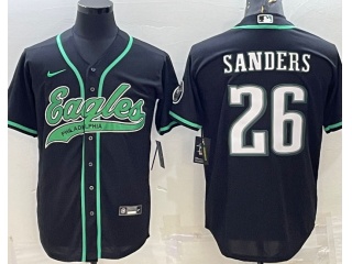 Philadelphia Eagles #26 Miles Sanders Baseball Jersey Black 