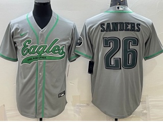 Philadelphia Eagles #26 Miles Sanders Baseball Jersey Grey 