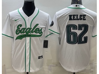 Philadelphia Eagles #62 Jason Kelce Baseball Jersey White