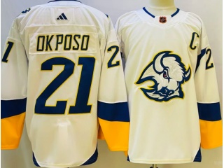 Adidas Buffalo Sabres #21 Kyle Okposo 2023 Reverse Jersey White