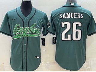  Philadelphia Eagles #26 Miles Sanders Baseball Jersey Green 