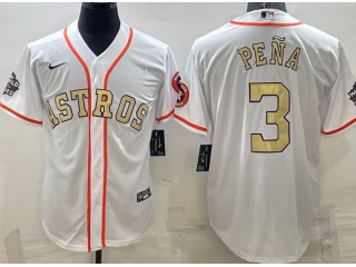 Houston Astros #3 Jeremy Pena Champion Cool Base Jersey White Gold
