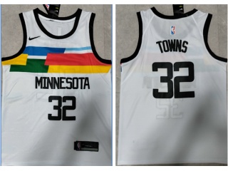 Nike Minnesota Timberwolves #32 Anthony Towns City 2022-23 Season Jersey White