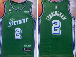 Detroit Pistons #2 Cade Cunningham Jersey Green 