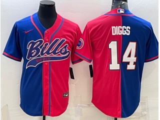 Buffalo Bills #14 Stefon Diggs Baseball Jersey Blue Red