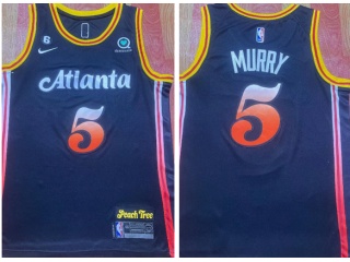 Atlanta Hawks #5 Dejounte Murray 2022-2023 City Jerseys Black