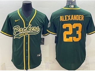 Green Bay Packers #23 Jaire Alexander Throwback Baseball Jersey Green