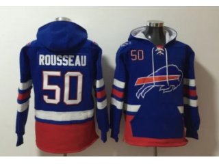 Buffalo Bills #50 Greg Rousseau Hoodies Blue