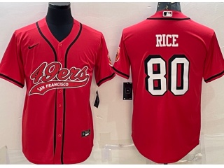 San Francisco 49ers #80 Jerry Rice Color Rush Baseball Jersey Red