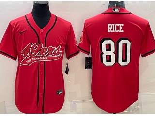 San Francisco 49ers #80 Jerry Rice Color Rush Baseball Jersey Red 