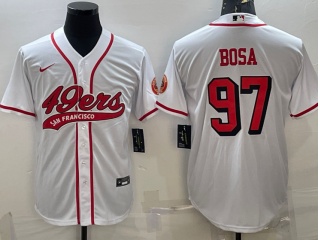 San Francisco 49ers #97 Nick Bosa Color Rush Baseball Jersey White