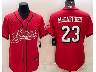 San Francisco 49ers #23 Christian Mccaffrey Color Rush Baseball Jersey Red