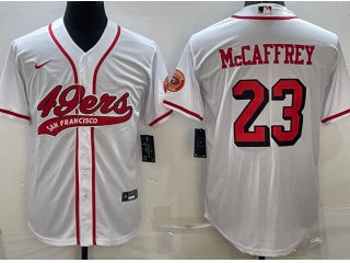 San Francisco 49ers #23 Christian Mccaffrey Color Rush Baseball Jersey White 