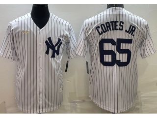 Nike New York Yankees #65 Nestor Cortes Jr. Cool Base Jersey White
