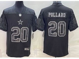 Dallas Cowboys #20 Tony Pollard RFLCTV Limited Jersey Black