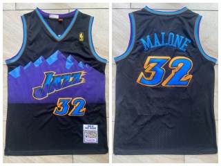 Utah Jazz #32 Karl Malone Throwback Jersey Black