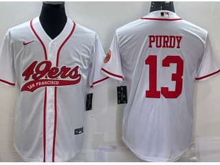 San Francisco 49ers #13 Brock Purdy Baseball Jersey White 