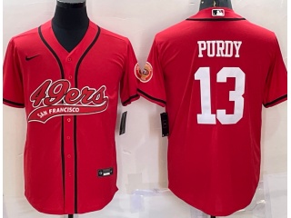 San Francisco 49ers #13 Brock Purdy Baseball Jersey Red