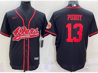 San Francisco 49ers #13 Brock Purdy Baseball Jersey Black