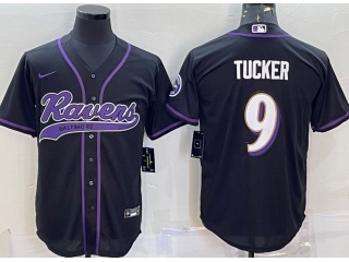 Baltimore Ravens #9 Justin Tucker Baseball Jersey Black