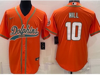 Miami Dolphins #10 Tyreek Hill Baseball Jersey Orange