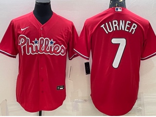 Nike Philadelphia Phillies #7 Trea Turner Cool Base Jersey Red