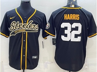 Pittsburgh Steelers #32 Franco Harris Baseball Jersey Black
