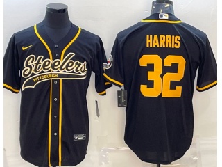 Pittsburgh Steelers #32 Franco Harris Color Rush Baseball Jersey Black