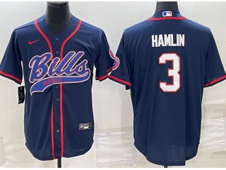 Buffalo Bills #3 Damar Hamlin Baseball Jersey Blue