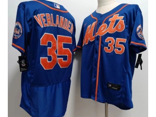 New York Mets #35 Justin Verlander Flexbase Jersey Blue