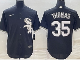 Nike Chicago White Sox #35 Frank Thomas Cool Base Jersey Black 