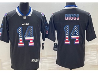 Buffalo Bills #14 Stefon Diggs USA Flag Fashion Jersey Black