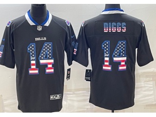 Buffalo Bills #14 Stefon Diggs USA Flag Fashion Jersey Black 