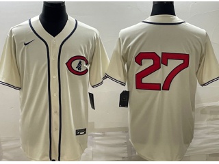Nike Chicago Cubs #27 Seiya Suzuk of Field Jersey Cream