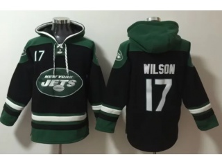 New York Jets #17 Garrett Wilson Hoodies Black