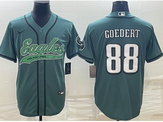 Philadelphia Eagles #88 Dallas Goedert Baseball Jersey Green