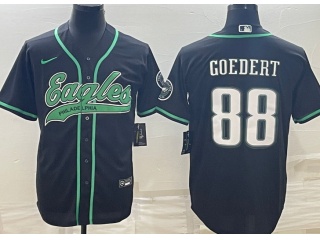 Philadelphia Eagles #88 Dallas Goedert Baseball Jersey Black